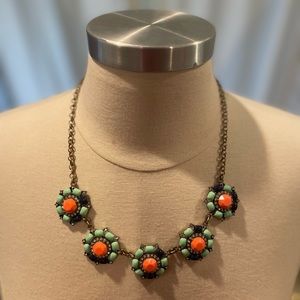 J. Crew Hibiscus Boho Bohemian Multicolor Statement Necklace